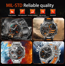 1400mAh Smart Watch for Men, Outdoor GPS Sports Watch with AMOLED Display, Bluetooth Calling, IP68 Waterproof & Flashlight