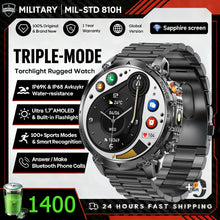 1400mAh Outdoor GPS Smart Watch, 1.7" AMOLED Display, Bluetooth Calling, IP68 Waterproof, 100+ Sports Modes & LED Flashlight