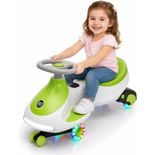 12V Electric Wiggle Car for Kids, 2-in-1 Ride-On Swing Car with Pedal, Flashing Wheels, Music & Anti-Rollover Design