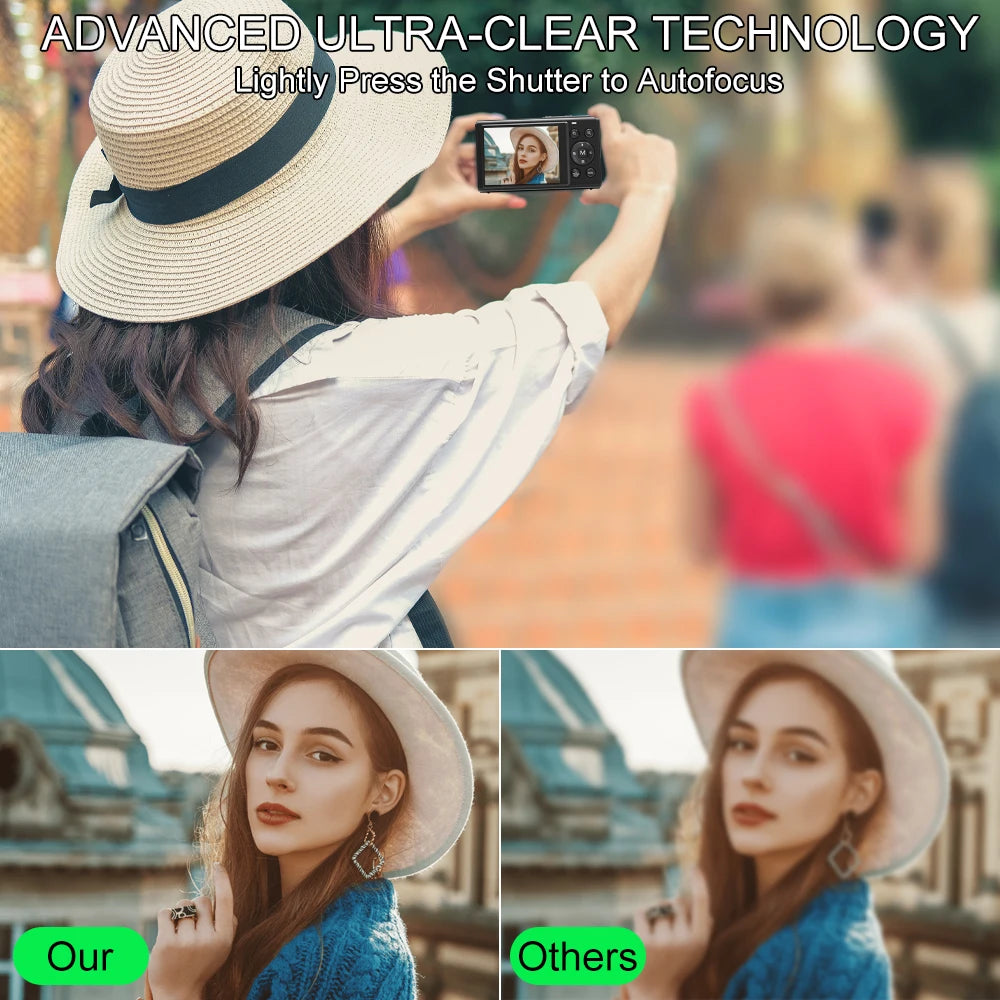 OurLife Digital Camera, 5K 80MP Vlog Camera with 18X Digital Zoom, Dual IPS Screen & WiFi