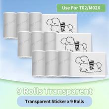 Phomemo T02/M02X Colorful Thermal Sticker Paper Roll Self-adhesive Black Character on Mint Green/Purple/Orange,50mm x 3.5m