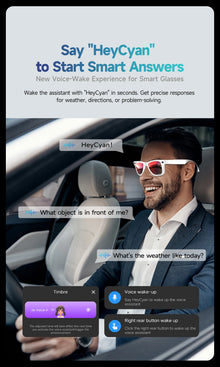 AI Smart Glasses with 800K HD Camera, Video Recording, Translation, Bluetooth Calling & Photochromic Lenses