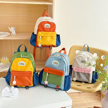 Color Block Kids Backpack, Lightweight School Bag for Boys & Girls, Cute Kindergarten Backpack for Travel & Everyday Use