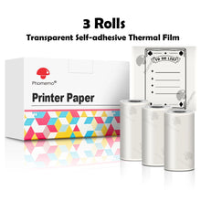 Phomemo T02/M02X Colorful Thermal Sticker Paper Roll Self-adhesive Black Character on Mint Green/Purple/Orange,50mm x 3.5m
