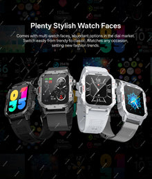 Rugged Smart Watch for Men, 2.01" HD Touchscreen with Bluetooth Calling, Voice Assistant & LED Flashlight