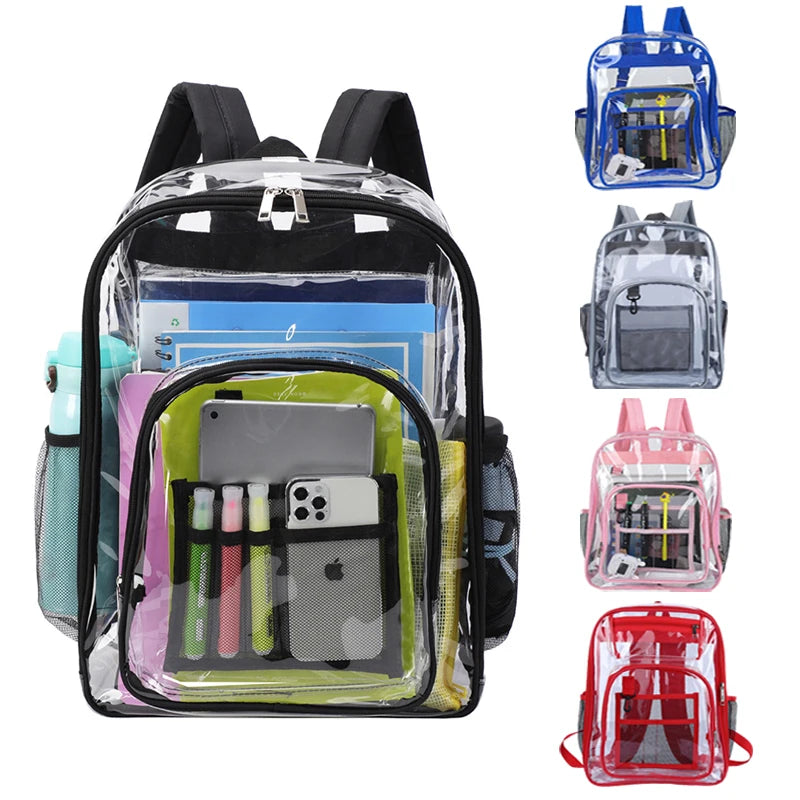 Transparent Clear Backpack, Large Capacity School Bag for Boys & Girls, Lightweight See-Through Travel & Everyday Backpack