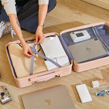 18-Inch Carry-On Suitcase, Lightweight Travel Luggage with Quiet Spinner Wheels, Secure Password Lock & Telescopic Handle