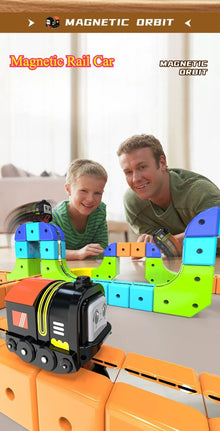 Magnetic 3D Building Track Set with Electric Cars – DIY Construction Toy for Kids