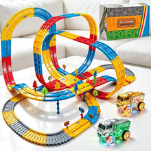 156PCS DIY Flexible Track Blocks Toy, Kids Building Track Set with Cars, Creative Construction & Educational Toy Gift