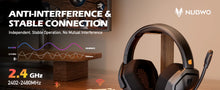 NUBWO G06 Wireless Gaming Headset, 2.4GHz & Bluetooth 5.3, Stereo Sound, Detachable Mic for PS5, PS4, PC & Switch