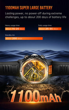 LIGE Military Smart Watch, 1000mAh Ultra-Long Battery, 1.43" AMOLED Display, 5ATM Waterproof, Bluetooth Calling, Sports Watch with Flashlight