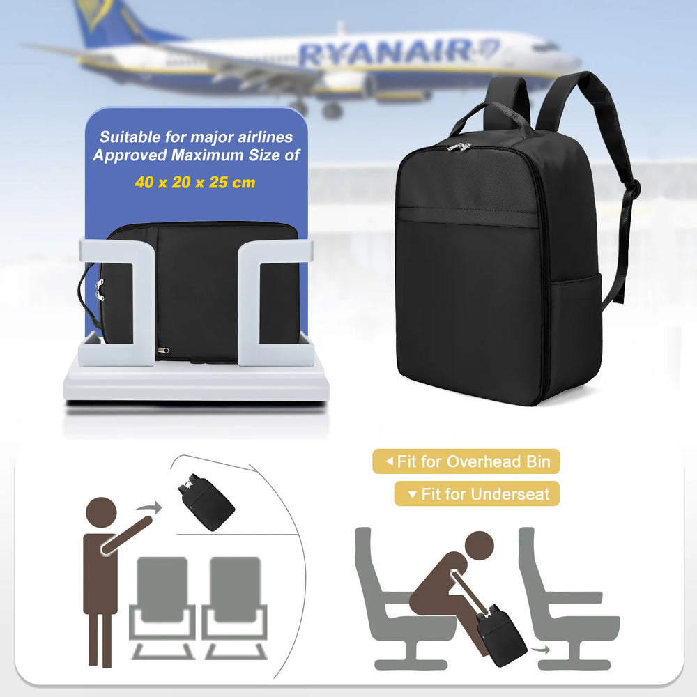 Ryanair Cabin Backpack 40x20x25cm, Expandable Travel Bag, EasyJet 45x36x20cm Hand Luggage Backpack for Travel