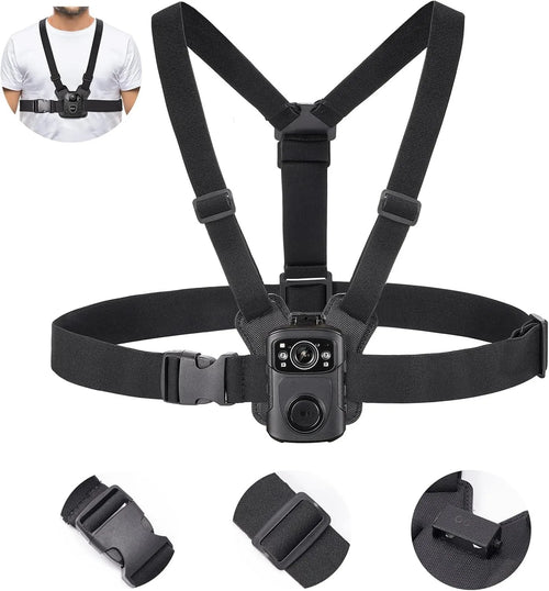 Dual Shoulder Body Camera Chest Mount, Adjustable Wearable Harness for Body Cameras, Secure Hands-Free Camera Holder