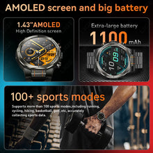 LIGE Military Smart Watch, 1000mAh Ultra-Long Battery, 1.43" AMOLED Display, 5ATM Waterproof, Bluetooth Calling, Sports Watch with Flashlight