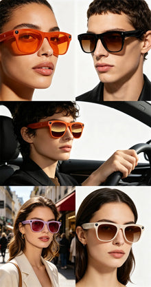 Lenovo AI Smart Glasses with 8MP Camera, Bluetooth Calling, Voice Translation & Music, Smart Sunglasses with 3 Lenses