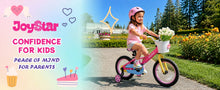 JOYSTAR Macaroon Kids Bike with Training Wheels, Front Basket & Colorful Design, 12–18 Inch Bicycle for Toddlers
