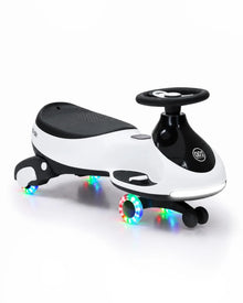 12V Electric Wiggle Car for Kids, 2-in-1 Ride-On Swing Car with Pedal, Flashing Wheels, Music & Anti-Rollover Design