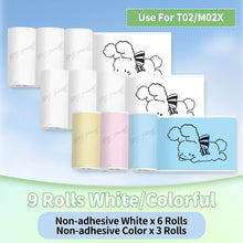 Phomemo T02/M02X Colorful Thermal Sticker Paper Roll Self-adhesive Black Character on Mint Green/Purple/Orange,50mm x 3.5m