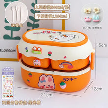 Kawaii Kids Bento Lunch Box, Cute Portable School Lunch Container with Compartments, Microwave Safe Food Storage Box