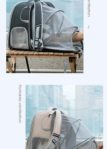 Expandable Pet Carrier Backpack for Cats & Small Dogs – Breathable Travel Bag