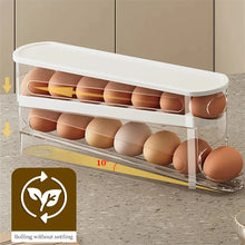 Rolling Egg Storage Box for Refrigerator, 2–4 Tier Automatic Egg Dispenser, Large Capacity Egg Organizer