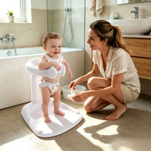 Baby Bath Stand, Adjustable Infant Bath Seat with Anti-Pinch Design, Non-Slip Base & Shower Head Holder, 6–36 Months