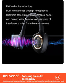 POLVCDG X16 Bone Conduction Swimming Headphones, IPX8 Waterproof, 32GB Memory, Bluetooth 5.4 Sports Earphones