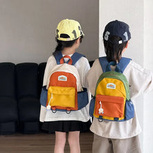 Color Block Kids Backpack, Lightweight School Bag for Boys & Girls, Cute Kindergarten Backpack for Travel & Everyday Use
