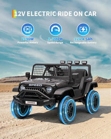 Electric Ride-On Truck for Kids, 12V Kids Car with Remote Control, LED Lights, Music & Bluetooth