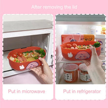 Kawaii Kids Bento Lunch Box, Cute Portable School Lunch Container with Compartments, Microwave Safe Food Storage Box
