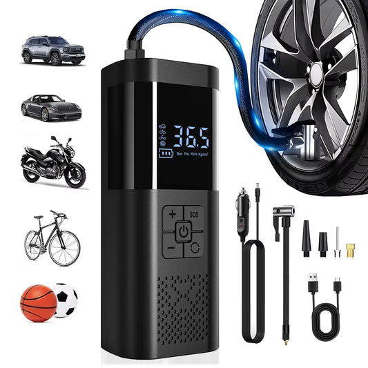 Bomba de Aire Portátil para Coche – Inflador Digital Inteligente 150 PSI