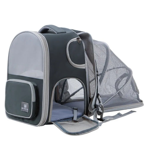 Expandable Pet Carrier Backpack for Cats & Small Dogs – Breathable Travel Bag