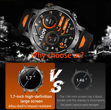 1400mAh Smart Watch for Men, Outdoor GPS Sports Watch with AMOLED Display, Bluetooth Calling, IP68 Waterproof & Flashlight