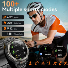 LIGE Military Smart Watch, 1000mAh Ultra-Long Battery, 1.43" AMOLED Display, 5ATM Waterproof, Bluetooth Calling, Sports Watch with Flashlight