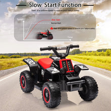 6V Kids Electric ATV Ride-On Toy, 4-Wheel Quad with LED Headlights, Music, Forward & Reverse