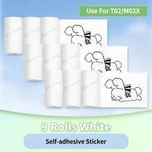 Phomemo T02/M02X Colorful Thermal Sticker Paper Roll Self-adhesive Black Character on Mint Green/Purple/Orange,50mm x 3.5m
