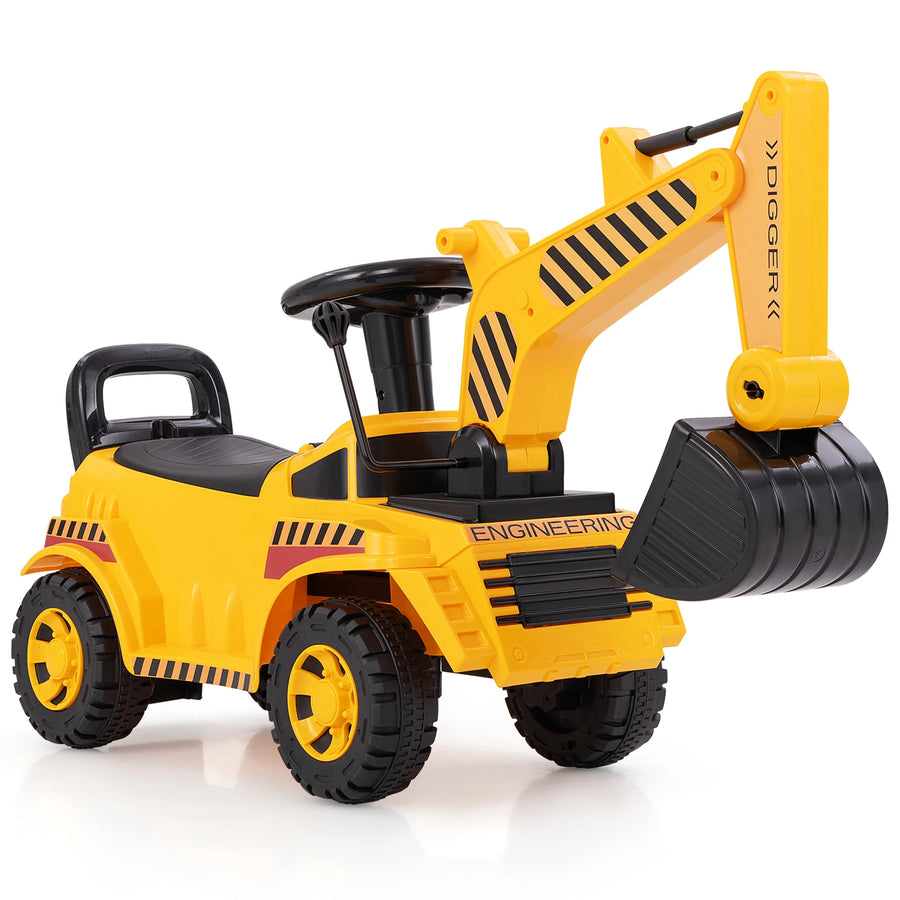 Kids Ride-On Excavator Toy with Adjustable Shovel & Realistic Engine Sounds