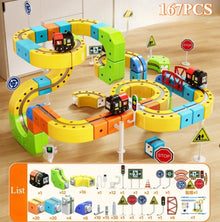 Magnetic 3D Building Track Set with Electric Cars – DIY Construction Toy for Kids