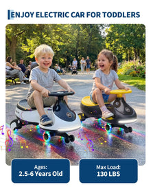 12V Electric Wiggle Car for Kids, 2-in-1 Ride-On Swing Car with Pedal, Flashing Wheels, Music & Anti-Rollover Design