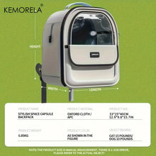 KEMORELA Pet Backpack for Cats & Small Dogs, Transparent Breathable Carrier Bag with Side Curtain Design