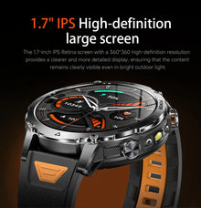 1400mAh Smart Watch for Men, Outdoor GPS Sports Watch with AMOLED Display, Bluetooth Calling, IP68 Waterproof & Flashlight