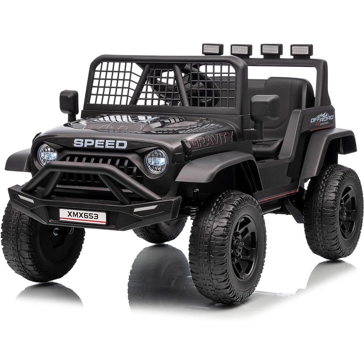 Electric Ride-On Truck for Kids, 12V Kids Car with Remote Control, LED Lights, Music & Bluetooth