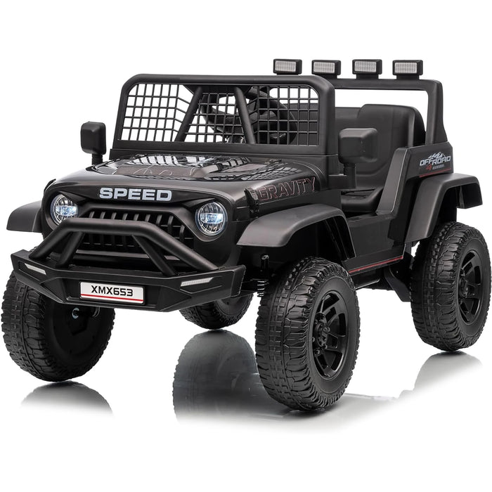 Electric Ride-On Truck for Kids, 12V Kids Car with Remote Control, LED Lights, Music & Bluetooth