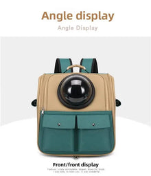 Space Capsule Pet Carrier Backpack, Breathable Cat & Small Dog Travel Bag, Portable Pet Backpack with Transparent Window