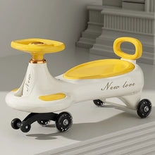 Kids Electric Wiggle Car, 2-in-1 Swing Ride-On Toy with Music, LED Lights & Anti-Tip Design