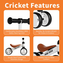 Baby Balance Bike for 12–18 Months, 4-Wheel No-Pedal Toddler Bike with Adjustable Seat, First Ride-On Toy