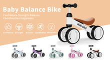 Baby Balance Bike for 12–18 Months, 4-Wheel No-Pedal Toddler Bike with Adjustable Seat, First Ride-On Toy