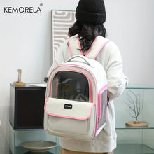 KEMORELA Pet Backpack for Cats & Small Dogs, Transparent Breathable Carrier Bag with Side Curtain Design
