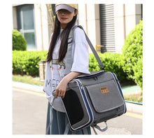 Pet Bicycle & Motorcycle Carrier Bag, Portable Cat & Small Dog Travel Backpack with Breathable Mesh