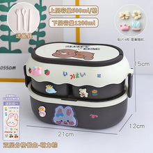 Kawaii Kids Bento Lunch Box, Cute Portable School Lunch Container with Compartments, Microwave Safe Food Storage Box